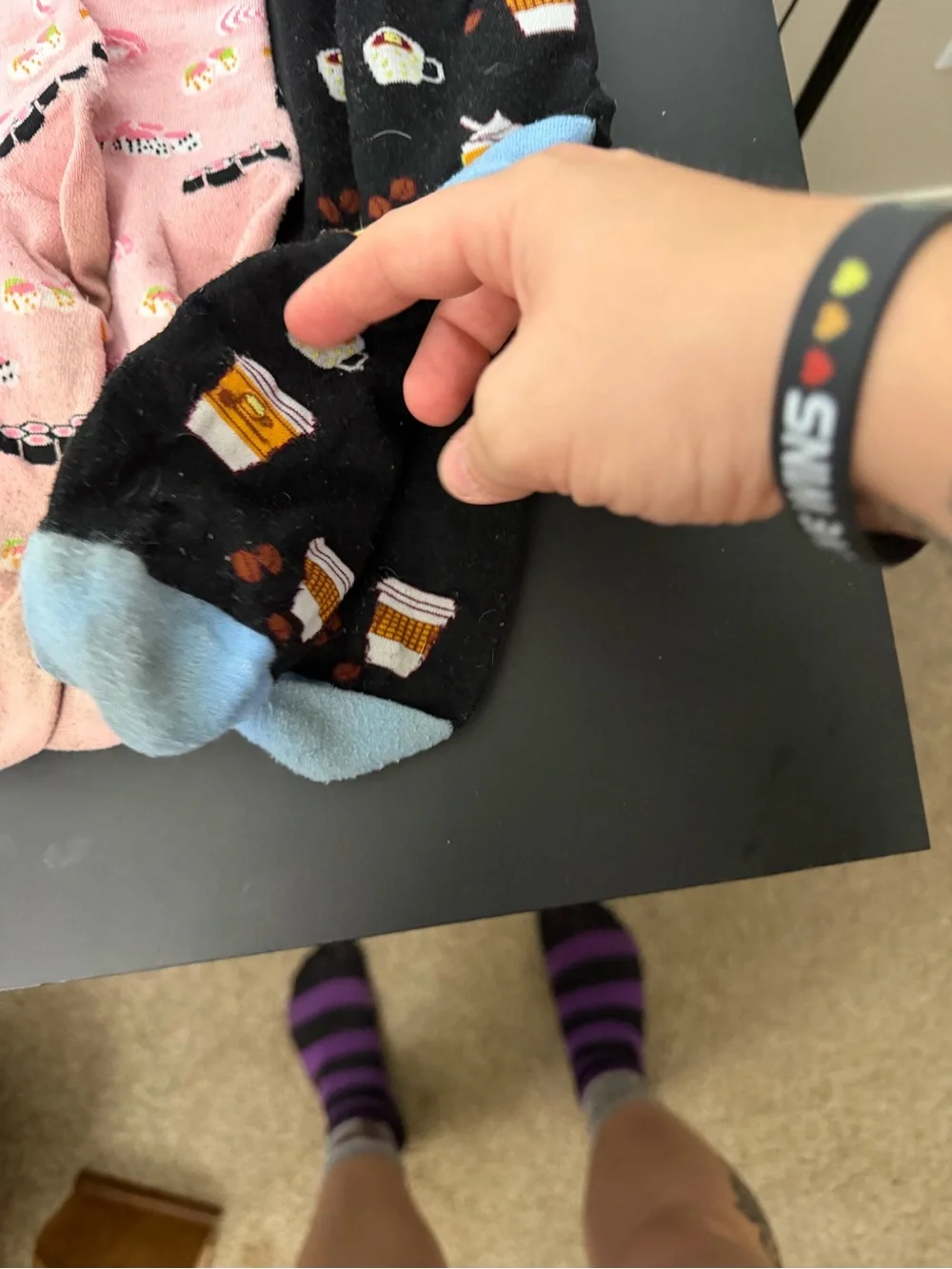 Novelty Socks Pack - Flamingo, Sushi & Coffee Designs